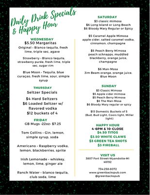 Menu photo 4 Greenback’s Pub Wyandotte, MI Menu photo 4 Greenback’s Pub Wyandotte, MI