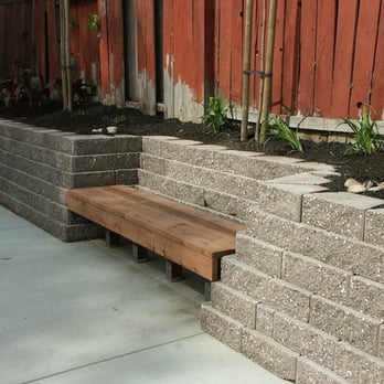 Stone Wall Patio Wood Bench Yelp