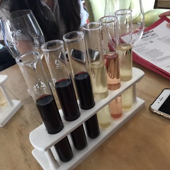Wine Lab - Red wine flight and white wine flight comes in cute little test tubes! - Wine Bars Near Me - Costa Mesa, California