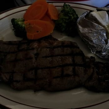 Patty's Cafe La Mesa - Ribeye Steak Dinner Special, $10.95, with VERY fresh veggies, baked potato, and pita bread with tzaziki sauce. - American Near Me - La Mesa, California