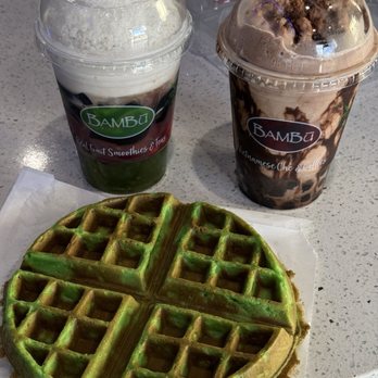 BAMBU - Pandan waffle, chocolate smoothie, I think #6 - Juice Bars & Smoothies Near Me - Elk Grove, California