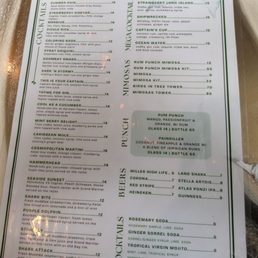 Drink menu