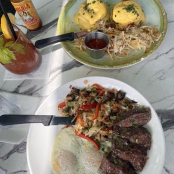 Martha's - Steak & Eggs Bowl and California Eggs Benedict  the steak was really good. You must try this place!  favorite restaurant at Hermosa Beach. - American Near Me - Hermosa Beach, California