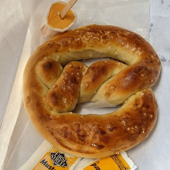 Old Danish Fudge Kitchen - Soft Pretzel, $3.25. Side of cheese is free - Desserts Near Me - Solvang, California Old Danish Fudge Kitchen - Soft Pretzel, $3.25. Side of cheese is free - Desserts Near Me - Solvang, California