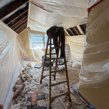 Go Green Insulation - Entire space was covered in plastic to limit dust and mess - Insulation Installation Near Me - Plainfield, Indiana Go Green Insulation - Entire space was covered in plastic to limit dust and mess - Insulation Installation Near Me - Plainfield, Indiana