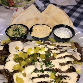 Mediterranean Turkish Cuisine - Beef schwarma, dinner size - Middle Eastern Near Me - Framingham, Massachusetts