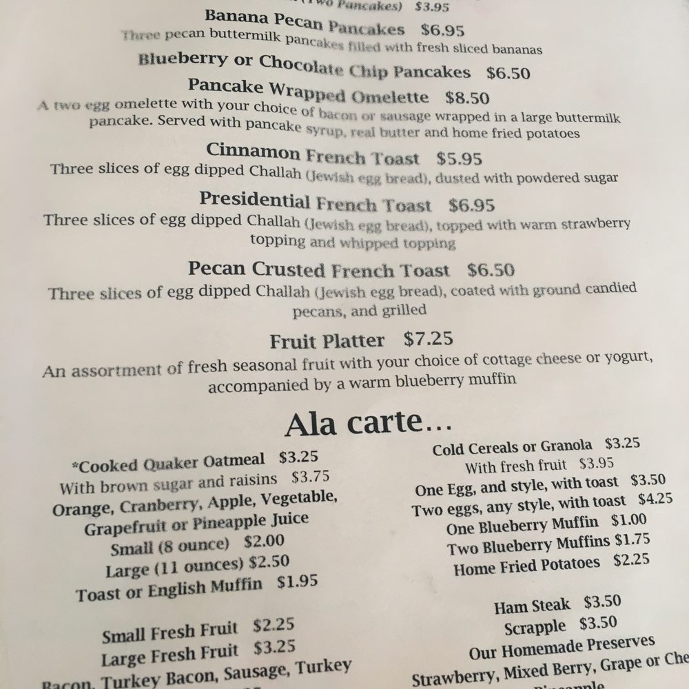 Pine Barn Inn - Breakfast menu 3/3 - Hotels Near Me - Danville, Pennsylvania Pine Barn Inn - Breakfast menu 3/3 - Hotels Near Me - Danville, Pennsylvania