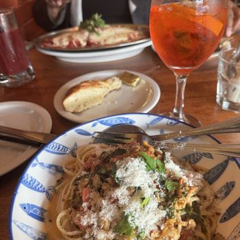 Lo Coco's - Linguine alle vongole provençal style and Aperol Spritz - Italian Near Me - Oakland, California