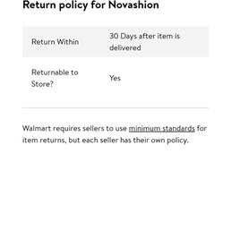 Don't trust online.  Free return to store.  NOT.   Nothing has been truthful.  Complete dishonest transaction.