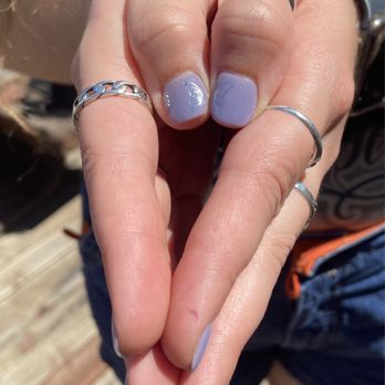 Me Nail Spa - lavender(Do You Lilac) gel nail with butterfly stickers! - Nail Salons Near Me - Alameda, California