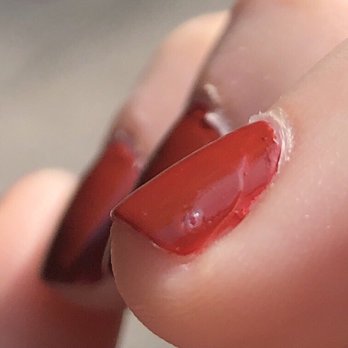 Posh Spa - More layers of polish and air bubble in polish. - Nail Salons Near Me - Greenwich, Connecticut