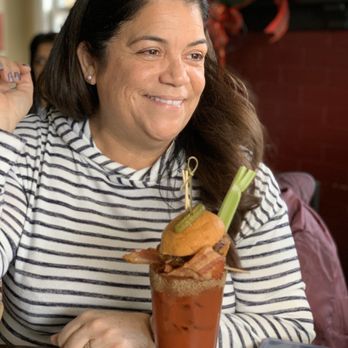 The Attic - Meaty Bloody Mary & my beautiful wife. - Breakfast & Brunch Near Me - Long Beach, California