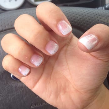 Greenfield Nails & Spa - Gilbert - Thanks Kathy!!! Ombre French tip with glitter!! Obsessed! - Nail Salons Near Me - Gilbert, Arizona