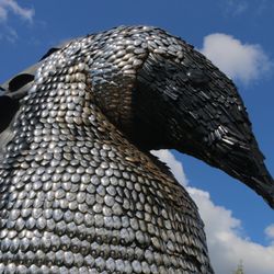 City of Kent - The Daddy Penguin's front is made of spoons welded together and the face/beak are from silverware handles.