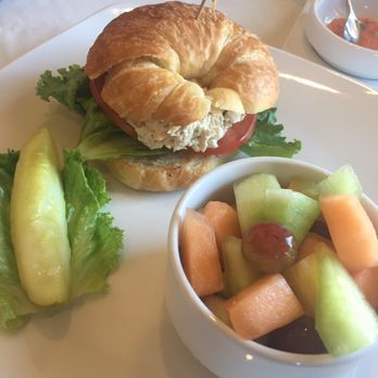 Green Gateau - Chicken salad croissant with fruit salad. Very fresh and filling! - French Near Me - Lincoln, Nebraska