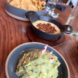 Expensive guacamole that I would happily buy again, queso fundido