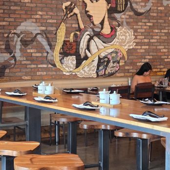 JINYA Ramen Bar - Central Phoenix - Community table with geisha watching over you - Ramen Near Me - Phoenix, Arizona JINYA Ramen Bar - Central Phoenix - Community table with geisha watching over you - Ramen Near Me - Phoenix, Arizona