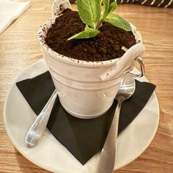 Morso Restaurant - Potted tiramisu with mint and chocolate crumble.