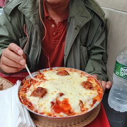 Joe's Brick Oven Pizza - Large size order. Spaghetti and Real Quality Beef Meat Balls with Extra Real  melted GRANDE Cheese .