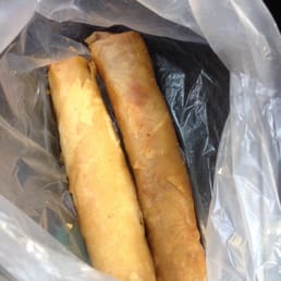 Hot, homemade spring rolls. Her mom made them.  Did I mention she is Thai or Viet, aka the makers of spring rolls. So good!
