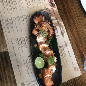 Pubbelly Sushi Brickell - Grilled octopus with spicy lemongrass and crispy garlic - Sushi Bars Near Me - Miami, Florida Pubbelly Sushi Brickell - Grilled octopus with spicy lemongrass and crispy garlic - Sushi Bars Near Me - Miami, Florida
