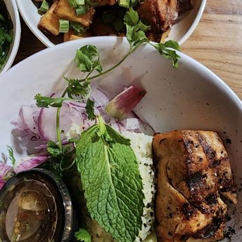 Loro Asian Smokehouse & Bar - Salmon rice bowl and potatoes - Smokehouse Near Me - Austin, Texas Loro Asian Smokehouse & Bar - Salmon rice bowl and potatoes - Smokehouse Near Me - Austin, Texas