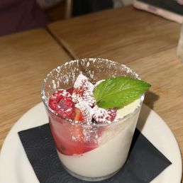 I came here just for panna cotta(berries) sooooo light and so good. I came here just for panna cotta(berries) sooooo light and so good.