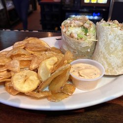 Pub 49 - Chicken Caesar wrap with homemade potato chips