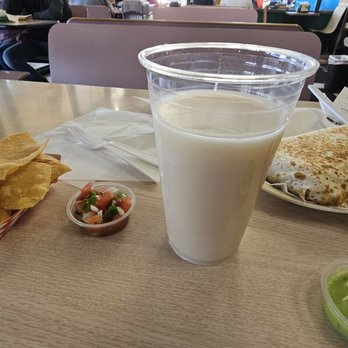 Taqueria Los Pericos - Complimentary Chips. My Agua Fresca Horchata, and Big One Quesadilla. - Mexican Near Me - Dublin, California Taqueria Los Pericos - Complimentary Chips. My Agua Fresca Horchata, and Big One Quesadilla. - Mexican Near Me - Dublin, California