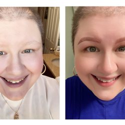 COSMETINK - Before and after powder ombré brows post medical hairloss of the eyebrows.