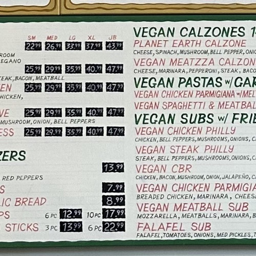 Vegan Menu