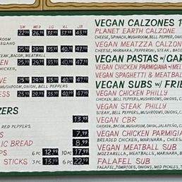 Vegan Menu