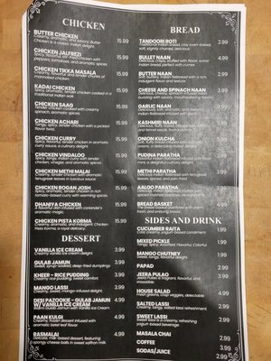 Menu photo 4 White Tiger Indian Restaurant Richmond, VA