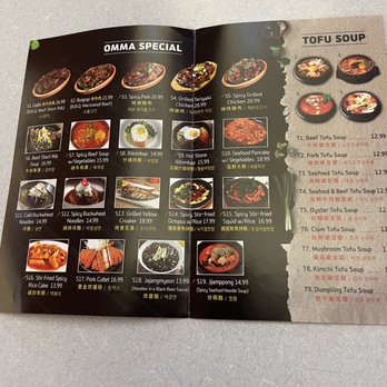 Omma Tofu House - Menu 4/2022 - Korean Near Me - Arcadia, California