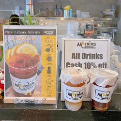 Morning - Left: Grapefruit green tea Right m: HK style lemon tea