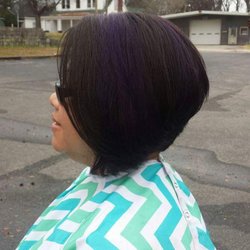 Lavern's Total Hair Care - My before and after...long and grey to mocha and purple peek a boo