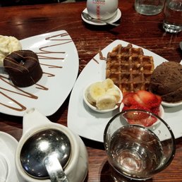 Chocolate souffle and waffle Chocolate souffle and waffle