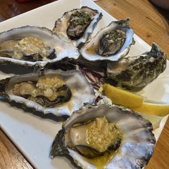 Hook & Reel Cajun Seafood & Bar - Steamed Oysters half and half (Garlic Butter and House Cilantro Garlic Sauce) - Seafood Near Me - Sacramento, California Hook & Reel Cajun Seafood & Bar - Steamed Oysters half and half (Garlic Butter and House Cilantro Garlic Sauce) - Seafood Near Me - Sacramento, California