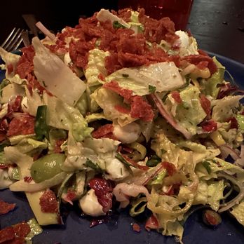 Superfrico - CHOPPED ANTIPASTO - mixed greens, artichokes, olives, capers, pepperoncini, red onions, mozzarella, fried pepperoni - Italian Near Me - Atlantic City, New Jersey