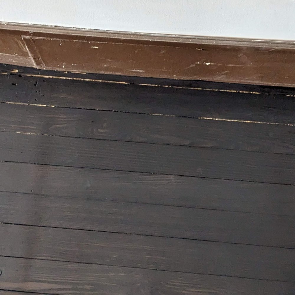 Footprints Floors Tri County - showing spots that the stain missed - Flooring Near Me