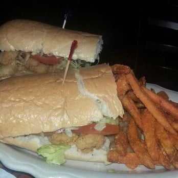 Chimes Restaurant - Shrimp Po Boy with Sweet Potato Fries - Southern Near Me - Baton Rouge, Louisiana Chimes Restaurant - Shrimp Po Boy with Sweet Potato Fries - Southern Near Me - Baton Rouge, Louisiana
