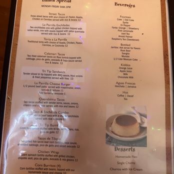 La Parrilla - Menu - Mexican Near Me - Ventura, California