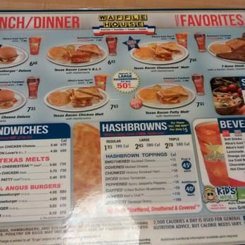 Waffle House - Lunch and Dinner menu on the other side - Breakfast & Brunch Near Me - Rockwall, Texas
