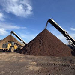 Grillo Services - Our loader making fresh mulch at our 20 acre Milford, CT facility.
