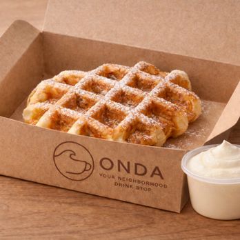 Onda Coffee - Croffle with cheese sauce - Coffee & Tea Near Me - Long Beach, California Onda Coffee - Croffle with cheese sauce - Coffee & Tea Near Me - Long Beach, California