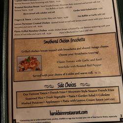 Harold's Inn - Menu