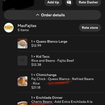 MasFajitas Mexican Restaurant - Order proof showing what I ordered, and therefor what they screwed up - Tex-Mex Near Me - Georgetown, Texas MasFajitas Mexican Restaurant - Order proof showing what I ordered, and therefor what they screwed up - Tex-Mex Near Me - Georgetown, Texas