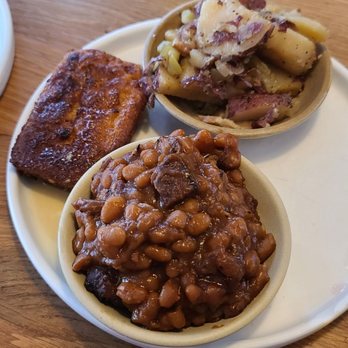 Ray Ray’s Hog Pit - German potato salad, baked beans, and cornbread - Barbeque Near Me - Granville, Ohio Ray Ray’s Hog Pit - German potato salad, baked beans, and cornbread - Barbeque Near Me - Granville, Ohio