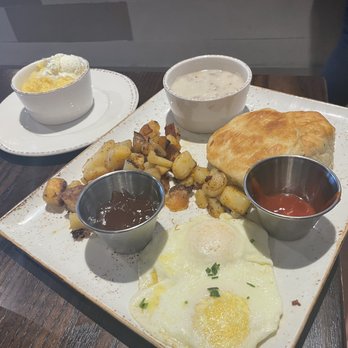 First Watch - Biscuits and Turkey Sausage Gravy with Eggs - Breakfast & Brunch Near Me - Hialeah, Florida