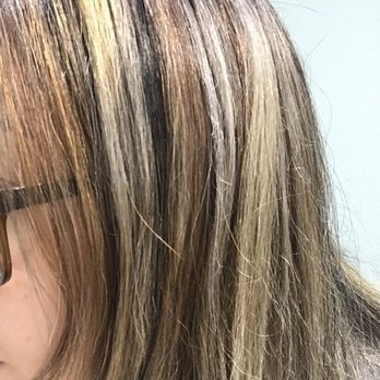 Bebe Salon - Luan's work. Left my hair with uneven orange and purple streaks. - Hair Stylists Near Me - Garden Grove, California